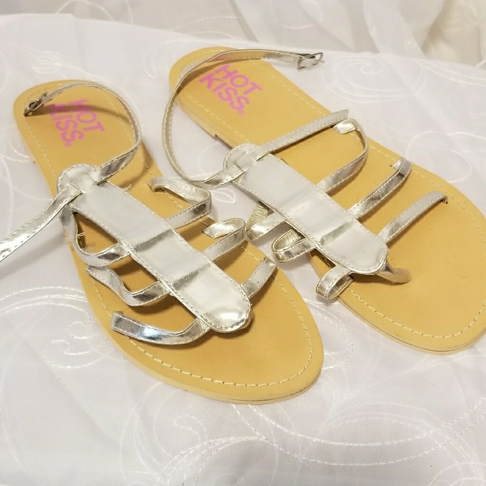 Silver strappy sandals